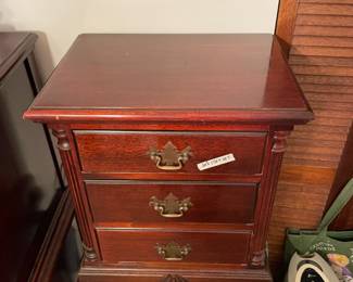 	#22	Pair of Chippendale Nightstands - 3 drawers each. (50 each)	 $ 100.00 																											