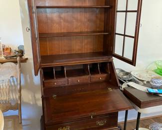 	#16	Slant Front Flip Down Secretary w/bubble glass - 29.5x17-28x72	 $ 120.00 																											