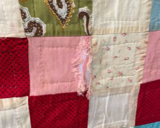 	#53	Scrappy Quilt - Hand made *as is tears* 80x92	 $ 50.00 																											