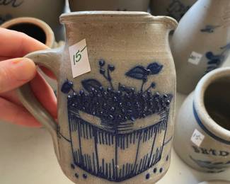 	#85	Salmon Falls Blueberry Basket Pitcher Small	$15.00																											