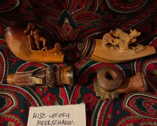 #170		Misc lot of 4 Merrschaum Carved Pipe	Pieces $45.00																											