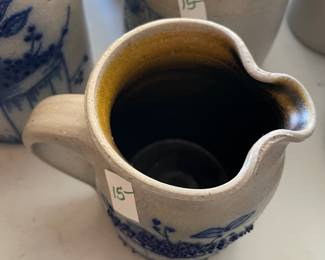 	#85	Salmon Falls Blueberry Basket Pitcher Small	$15.00																											