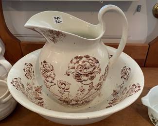 	#99	Antique Pitcher and Bowl Floral Set - 	$20.00																											