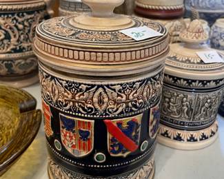 	#115	Vintage German Stoneware Tobacco  Canister	$20.00																											