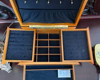 	#43	Wood Jewelry Box - 10x6.5x5	 $ 18.00 																											