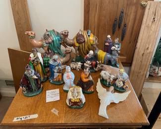 	#103	Vintage Holland Mould 18pc Hand Painted Ceramic Nativity Set	$120.00																											