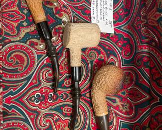 #207		Lot of 3 - Meerschuaum Pipes	$28.00																											