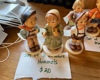 	#112	Set of 3 Miniature Hummels #3	$20.00																											