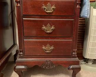 	#22	Pair of Chippendale Nightstands - 3 drawers each. (50 each)	 $ 100.00 																											
