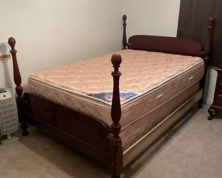	#19	Full Size Chippendale Post Bed (sideboards not matching)	 $ 60.00 																											
	#20	Full Size Mattress and Box Spring	 $ 25.00 																											