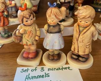 	#109	Set of 3 Miniature Hummels #1	$20.00																											