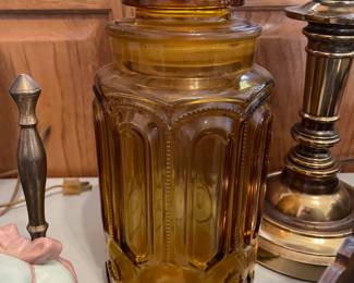 	#123	Vintage MCM Moon + Stars Amber Canister	$40.00																											