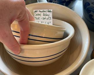 	#92	Marshall Texas - Casey Pottery Thick - set of 3 mixing bowls. 10" 8" 6.5"	$60.00																											
