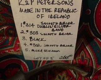 #184		K&P Petersons - Republic of Ireland Set of 5	$260.00																											