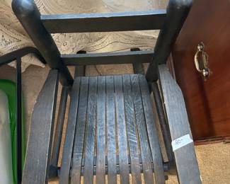 	#34	Kids Black Painted Wood Rocking Chair 	 $ 20.00 																											