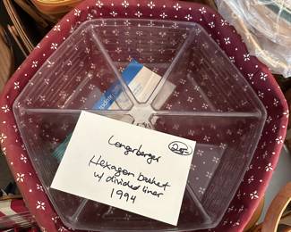 	#133	Longaberger Hexagon Basket w/liner 1994	$25.00																											