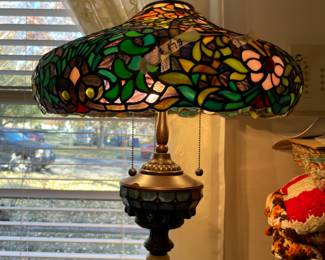 	#47	Tiffany Style - Floral Floor Pull Tab Lamp 63"	 $ 175.00 																											
