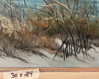 	#107	Sand Dune Ocean Painting - 30 x 24 Signed "Paulette"	$50.00																											