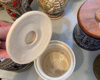 	#116	Vintage German Stoneware Tobacco  Canister	$15.00																											