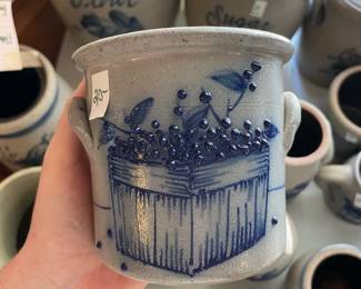 	#83	Salmon Falls Blueberry Basket Crock	$20.00																											