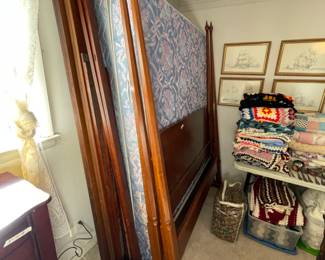 	#27	Henkel Harris Solid Wild Black Cherry Canopy Queen Bed Frame - 	 $ 800.00 																											
	#28	Queen Mattress and Box Spring 	 $ 50.00 																											