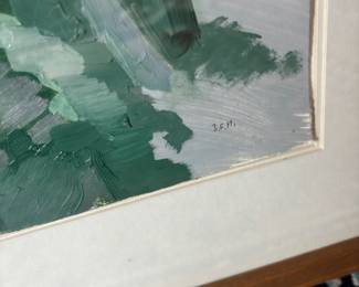 Framed & Matted Scenery Oil Painting by B.F.M.