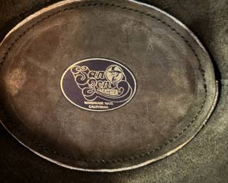 San Zeno Black Leather Gambler Style Hat – Size Medium