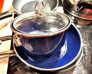 Chantal Cookware Blue Sauce Pan and Skillet