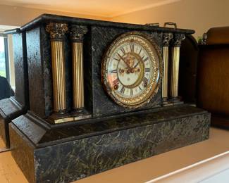Asonia Victorian Black Marble Mantle Clock