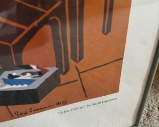 Framed Promotional Poster – 50th Anniversary of the NAACP Legal Defense and Educational Fund - After Jacob Lawrence "To the Defense"