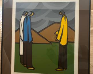 Framed & Matted Silkscreen "Ning-aa-be-uh-noog" by Leland Bell