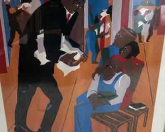 Framed Promotional Poster – 50th Anniversary of the NAACP Legal Defense and Educational Fund - After Jacob Lawrence "To the Defense"