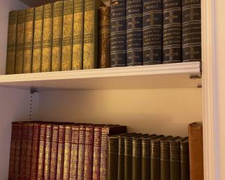 9 Volume Set of Victor Hugo's Works, 5 Volume Set of Charles Dickens's Works, 9 Volume Set of Hawthorne Works