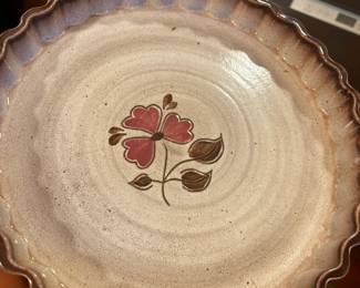 Stoneware Pottery Quiche Plate