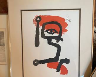 Framed & Matted Silkscreen "Kettledrummer" by Paul Klee