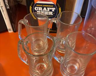 Set of 4 Glass Beer Mugs