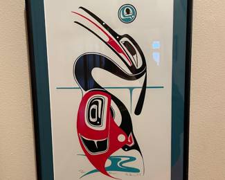 Framed & Matted 1993 Serigraph "Heron" by Danny Dennis