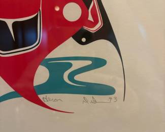 Framed & Matted 1993 Serigraph "Heron" by Danny Dennis