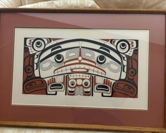 Framed & Matted Silk Screen Print "Dogfish Chest Front" by Duane Pasco