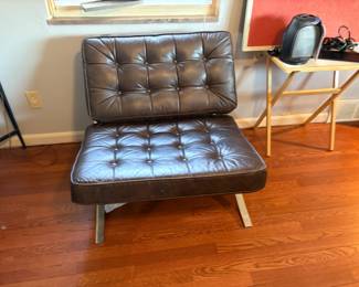 . . .  Barecelona leather and chrome mid-century chair -- what a find!