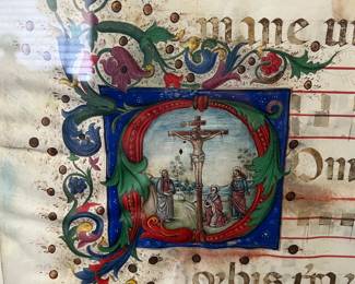 Detail of Historiated Initial from Manuscript Leaf