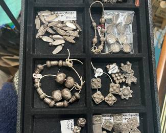 Antique and Vintage Sterling and Coin Silver beads, pendants, and components from India (Rajasthan), as well as Baluch, Turkmen, Kochi, and Thai Hill Tribes