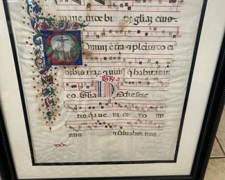 Large medieval manuscript page: Italian, c. Late 1400s, with accompanying auction catalogue