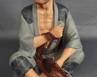 Vintage Japanese Hakata Urasaki Fisherman Ceramic