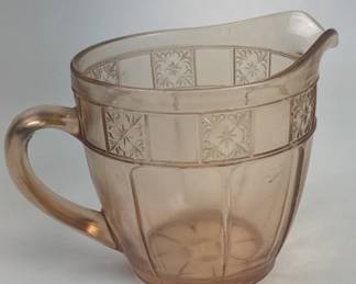 PINK DORIC DEPRESSION GLASS PITCHER