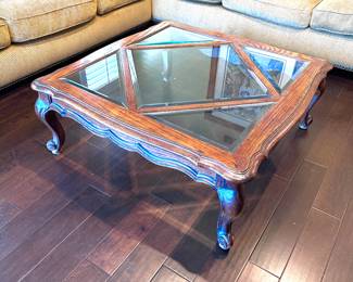 Vintage Century Coffee table with removable glass inserts