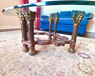 Italian coffee table with heavy oval glass top. Base is not at this location, but glass top is. 
