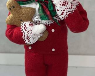 Byers Choice  1996 Boy Holding Gingerbread Man