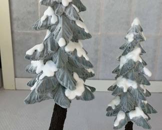 Dept 56 Flocked Pine Trees