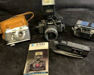 Minolta X700 Camera Graphic 35 and Ricoh Cameras